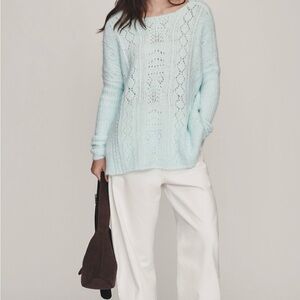 By Anthropologie long sleeve Pointelle sweater, S NWT